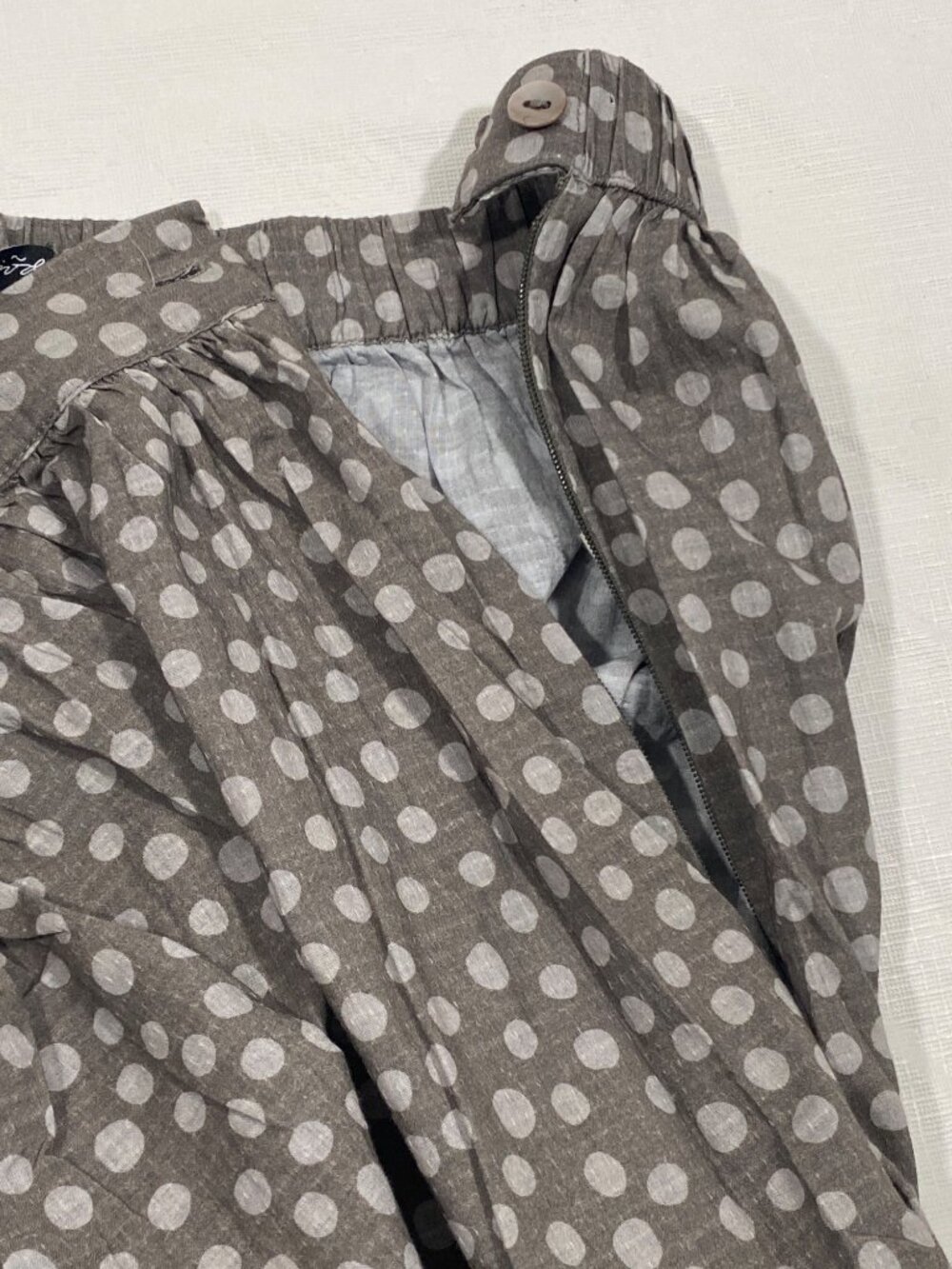 Gudrun Sjödén Gray Polka Dot Organic Cotton Maxi Skirt With Elastic Waist Size L - Picture 6 of 10
